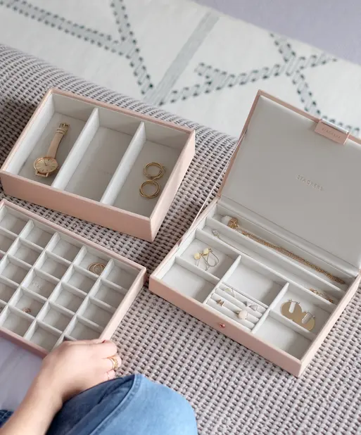 Blush Pink Classic Jewellery Box Set of 3