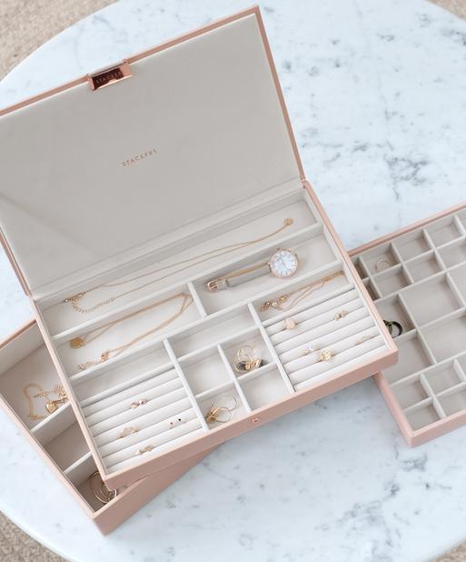 Blush Pink Supersize Jewellery Box Set of 3
