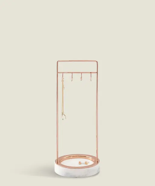 Large Marble 8 Hook Jewellery Stand
