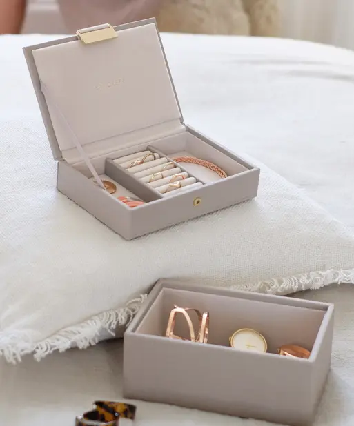Taupe Mini Jewellery Box Set of 2