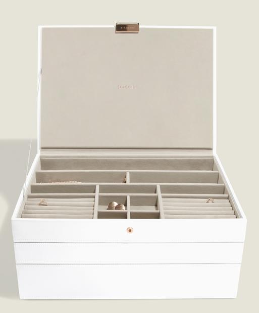 White & Rose Gold Supersize Jewellery Box