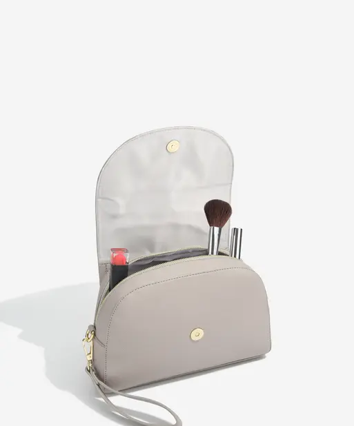 Taupe Wrap Around Makeup Bag