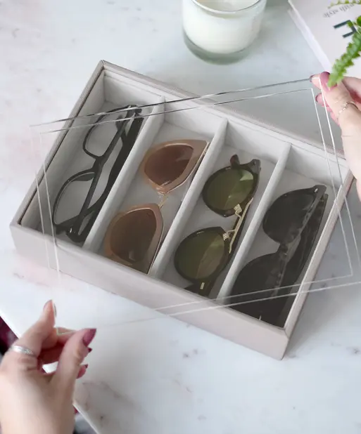 Taupe Classic Glasses & Accessory Layer with Display Lid