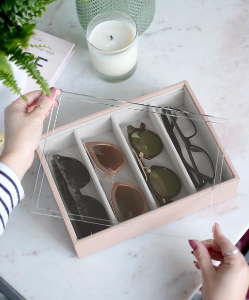Blush Classic Glasses & Accessory Layer with Display Lid