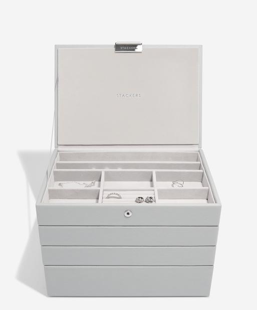 Pebble Grey Classic Jewellery Box Set of 4
