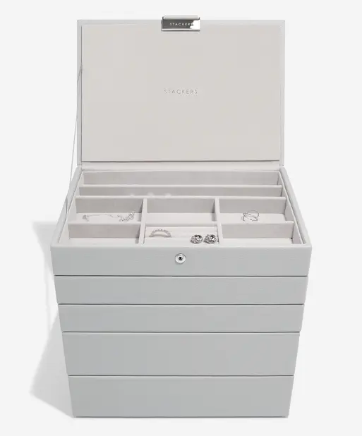 Pebble Grey Classic Jewellery Box Set of 5