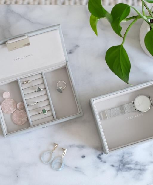 Pebble Grey Mini Jewellery Box Set of 2
