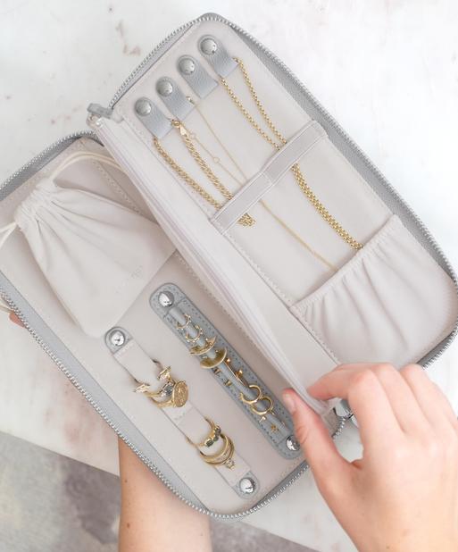 Pebble Grey Jewellery Roll