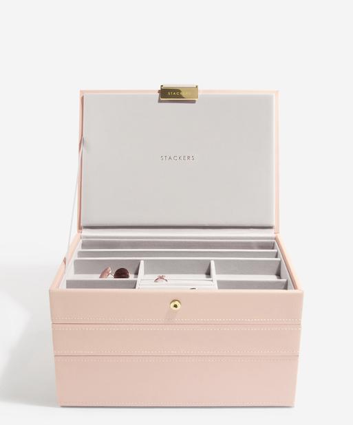 Blush Pink & Champagne Gold Classic Jewellery Box Set of 3