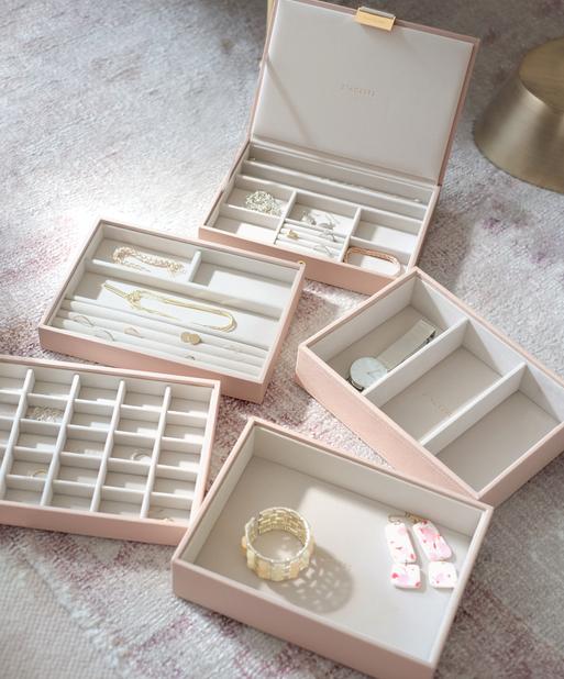 Blush & Champagne Gold Classic Jewellery Box Set of 5