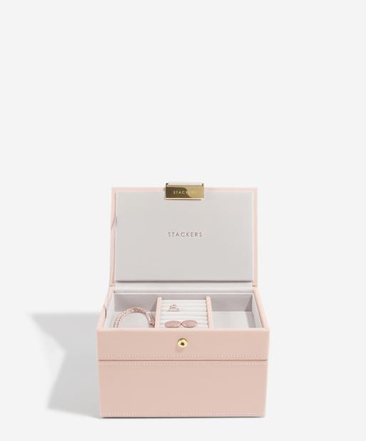 Blush Pink & Champagne Gold Mini Jewellery Box Set of 2