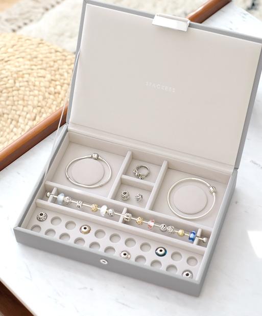 Pebble Grey Classic Bracelet Jewellery Box Lid