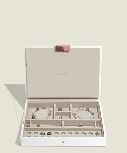 Limited Edition White & Rose Gold Charm Jewellery Box Lid
