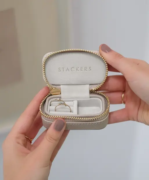 Taupe Petite Zipped Jewellery Box