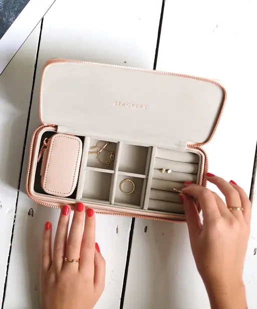 Blush Large Zipped Jewellery Box