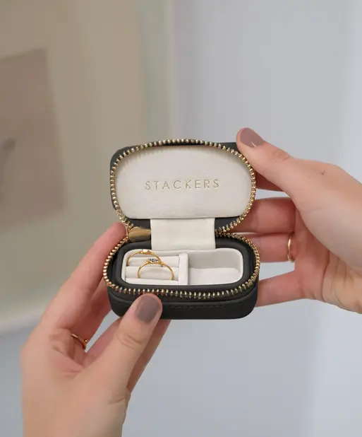 Black Petite Zipped Jewellery Box