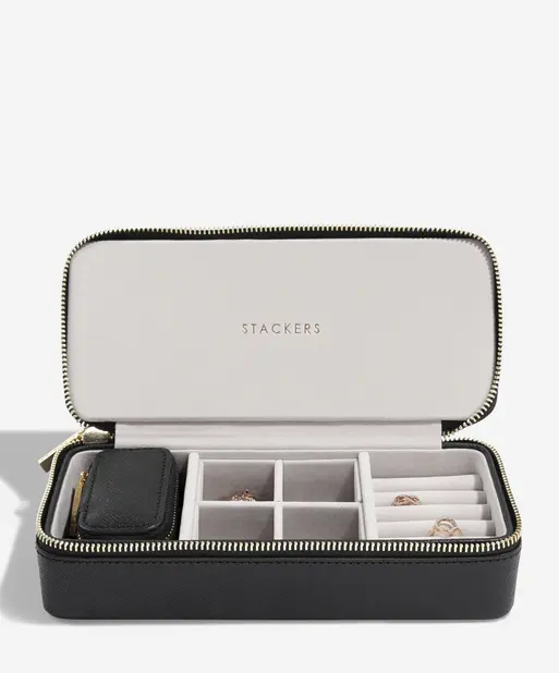 Black Large Zipped Jewellery Box