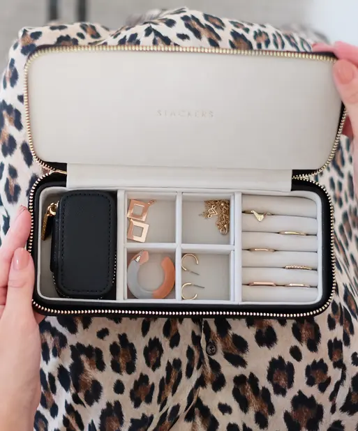 Black Large Zipped Jewellery Box