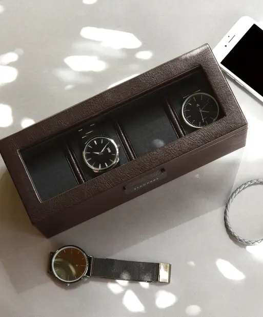 Brown 4 Piece Watch Box