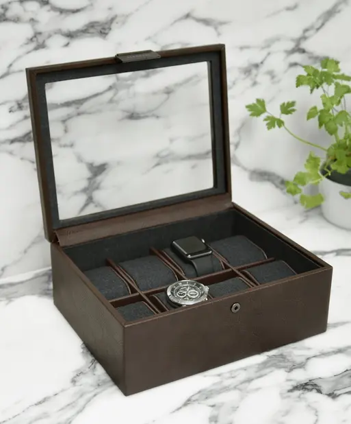 Brown 8 Piece Watch Box