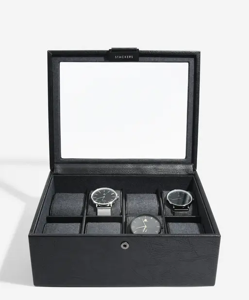 Black 8 Piece Watch Box