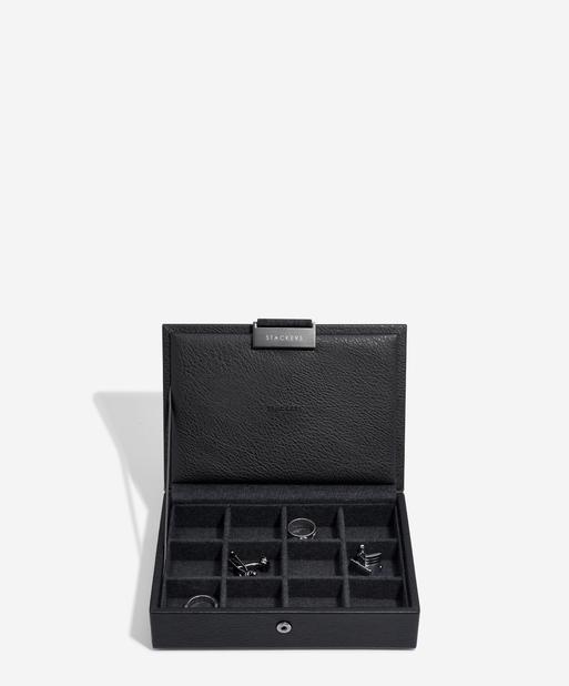 Black Lidded Mini Cufflink Box
