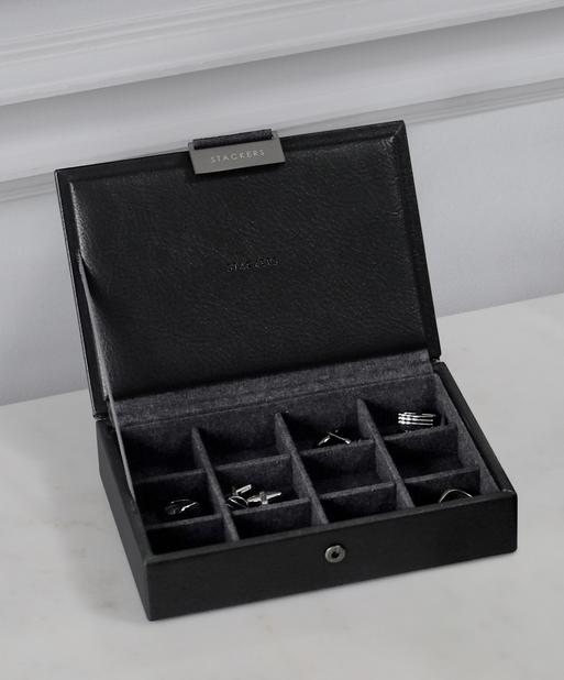 Black Lidded Mini Cufflink Box