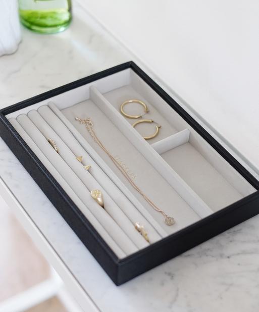 Black Classic Ring & Bracelet Layer