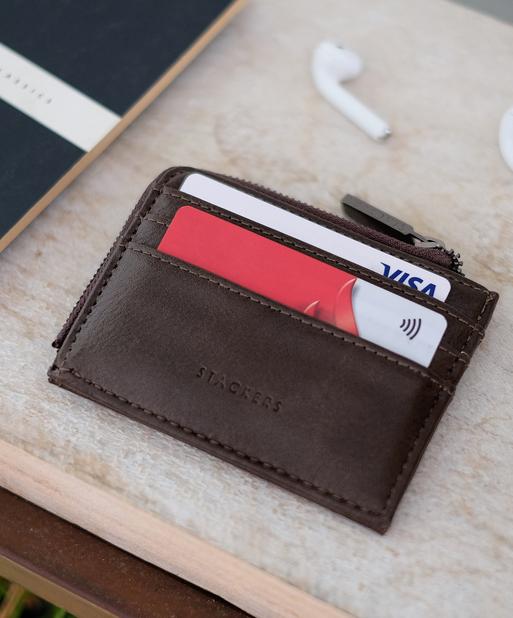 Brown Small Zipped ID Case
