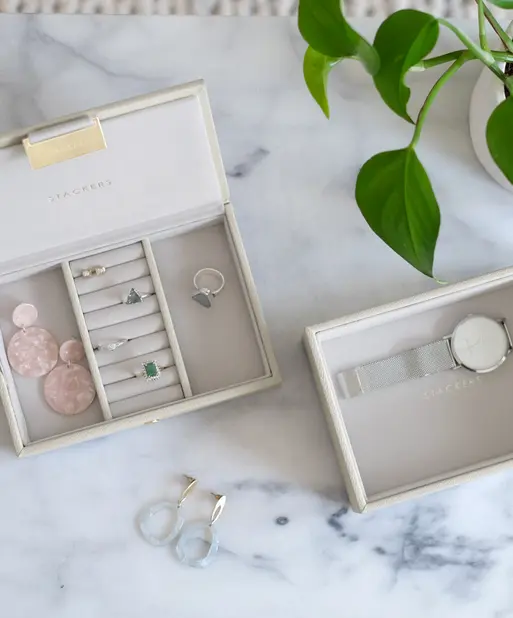 Oatmeal Mini Jewellery Box Set of 2