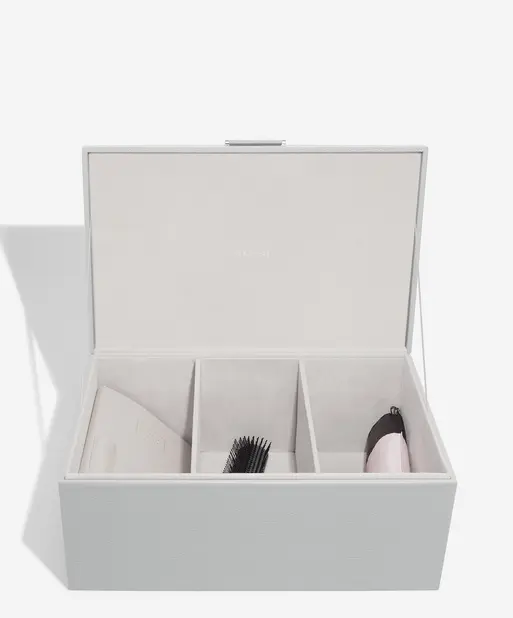 Pebble Grey & Chrome Medium Storage Box