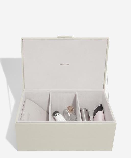 Oatmeal & Brushed Gold Medium Storage Box