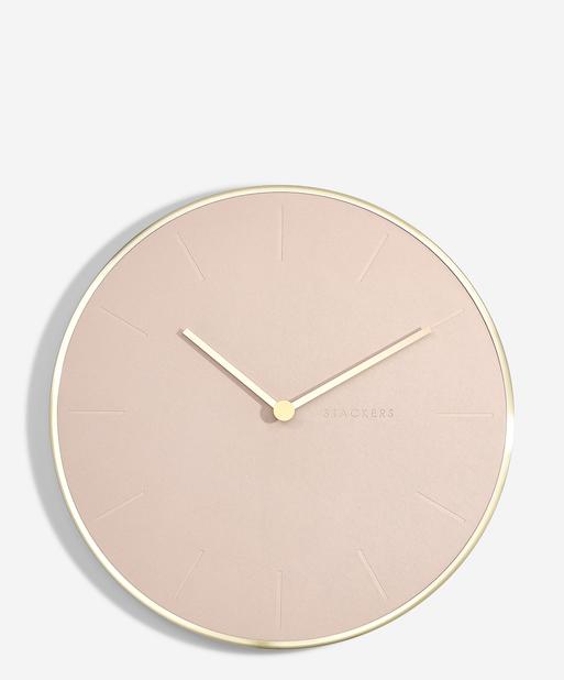 Blush Pink & Brushed Gold PU Clock