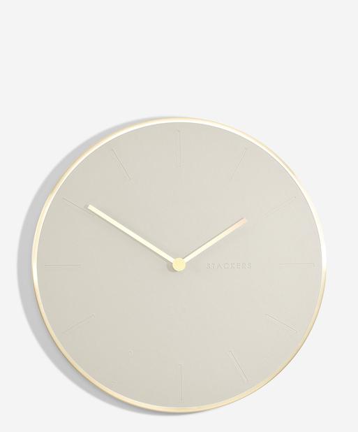 Oatmeal & Brushed Gold PU Clock