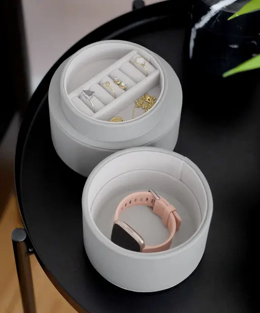 Pebble Grey Bedside Jewellery Box Pod
