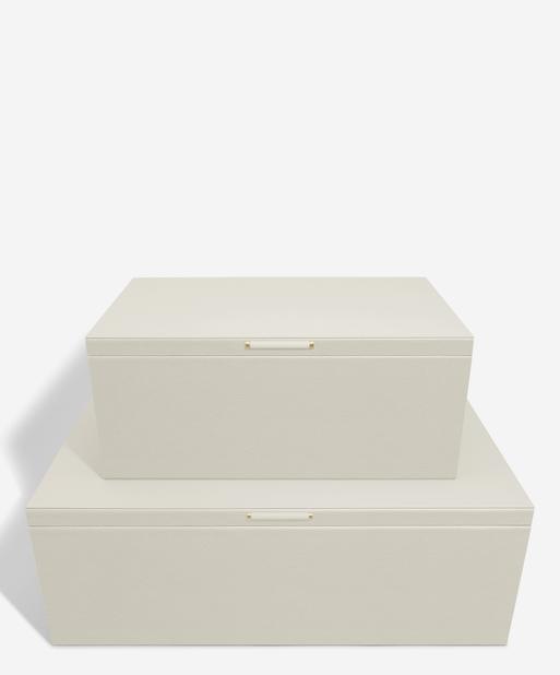 STACKERS SET OF 2 STORAGE BOXES OATMEAL
