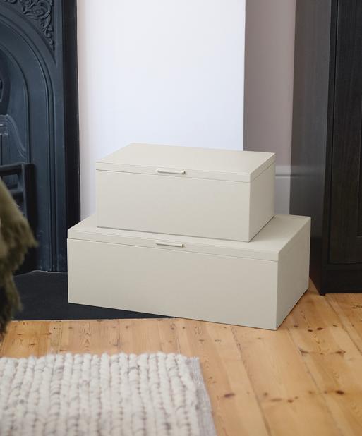 STACKERS SET OF 2 STORAGE BOXES OATMEAL