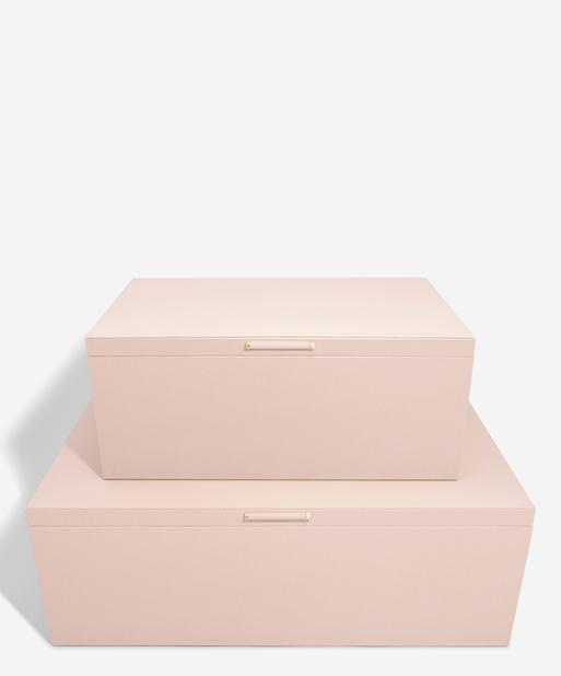 Blush Pink & Gold Set of 2 Storage Boxes