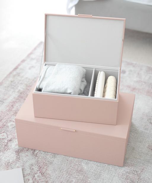 Blush Pink & Gold Set of 2 Storage Boxes