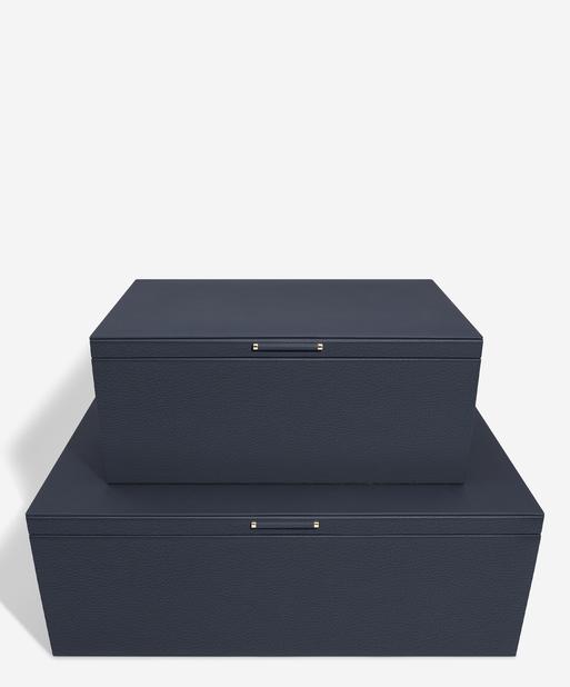Navy & Gold Set of 2 Storage Boxes