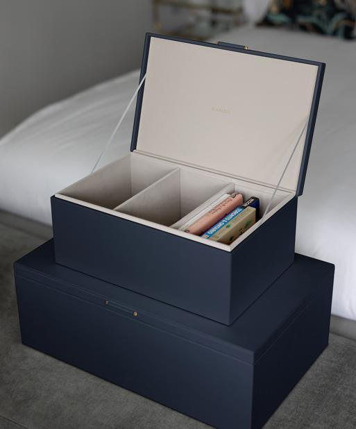 Navy & Gold Set of 2 Storage Boxes
