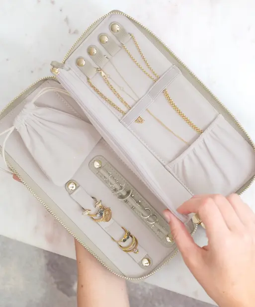 Oatmeal Jewellery Roll