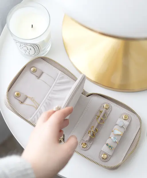 Taupe Compact Jewellery Roll