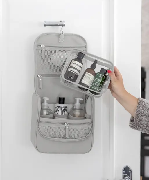 Pebble Grey Hanging Washbag