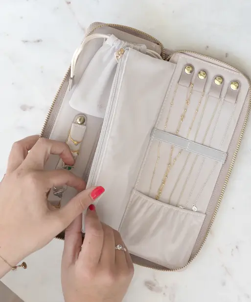 Taupe Jewellery Roll