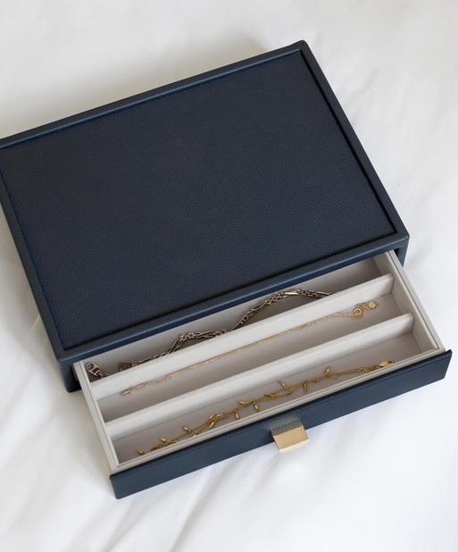 Navy Pebble Classic Necklace Drawer Layer