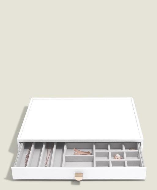 Pebble White Supersize All In One Jewellery Drawer Layer