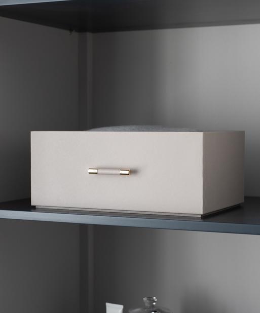Taupe Storage Box with Handle