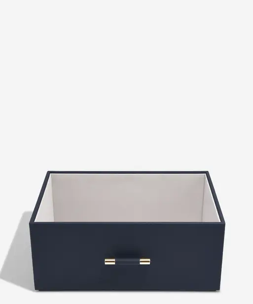 Navy Pebble Storage Box with Handle