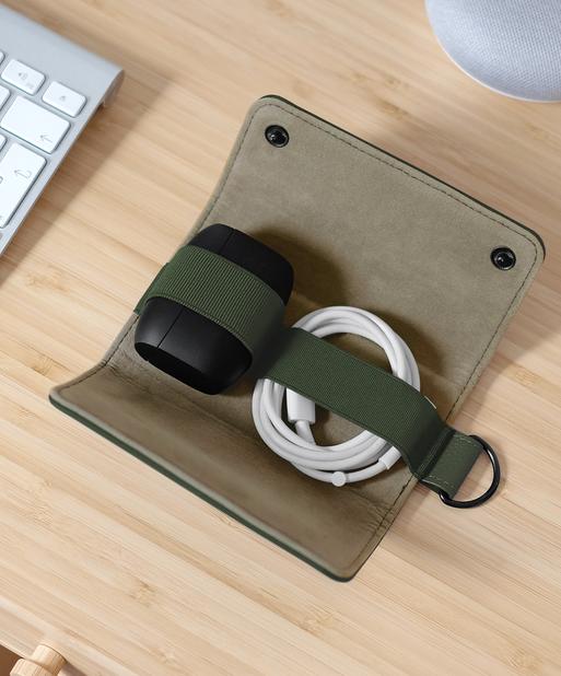 Olive Green Compact Cable Tidy